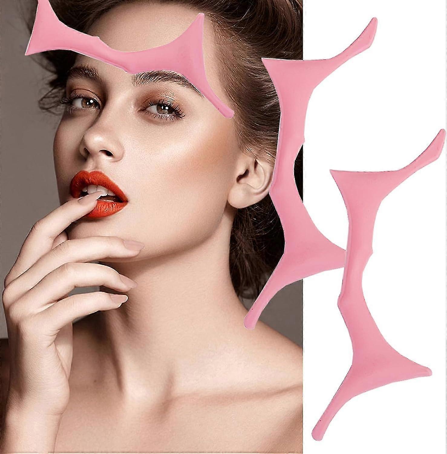 2pcs Silicone Eyeliner Stencils, 6-in-1 Silicone Eyebrow Eyeliner Makeup Tool, Reusable Eyebrow Stencil Washable, Multifunctional Makeup Tool For Eyel