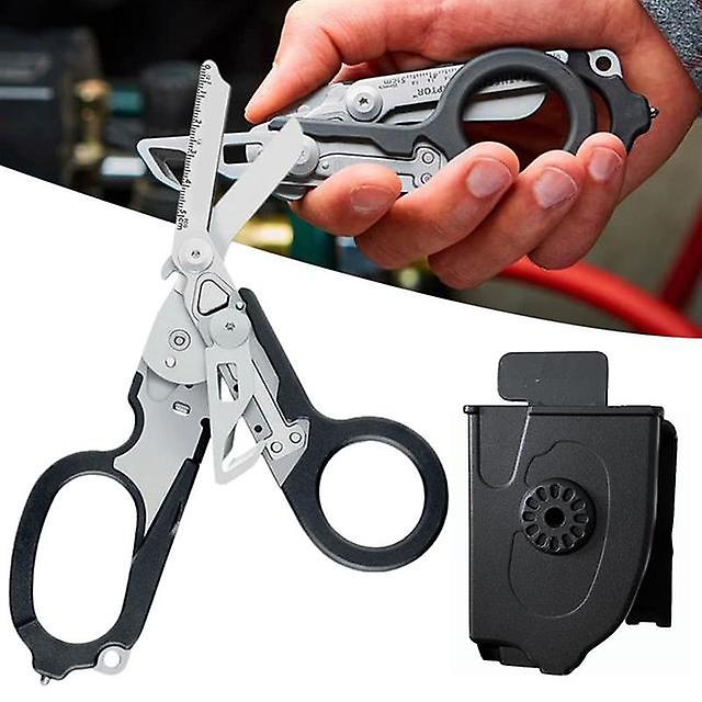 Multifunction Raptor 6 In1 Raptor Emergency Response Shears With Strap Cutter And Glass Breaker Black Strap Cutter Safety Hammer
