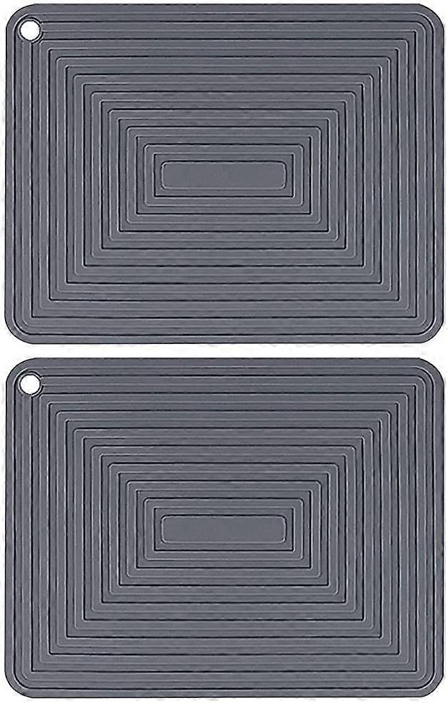 2 Pack Heat Resistant Wave Pattern Silicone Thick Square Drying Mats