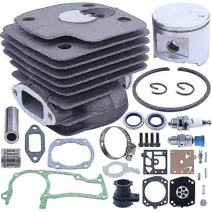 Pistone Cilindro 52mm Compatibile Husqvarna 372 372XP, 371, 365, 362, Guarnizione Collettore di Aspirazione
