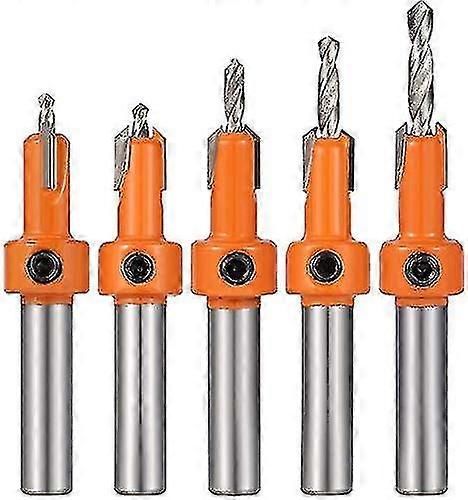 Woodworking Drill Bit Set, 5pcs Countersink, Hss Countersink Counter(8mm)