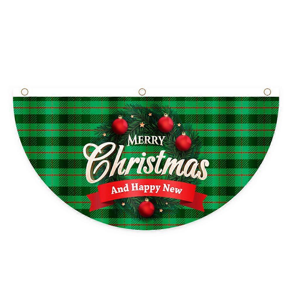 Merry Christmas Semicircle Flag Banner Hanging Pendants Xmas Ornaments Decor