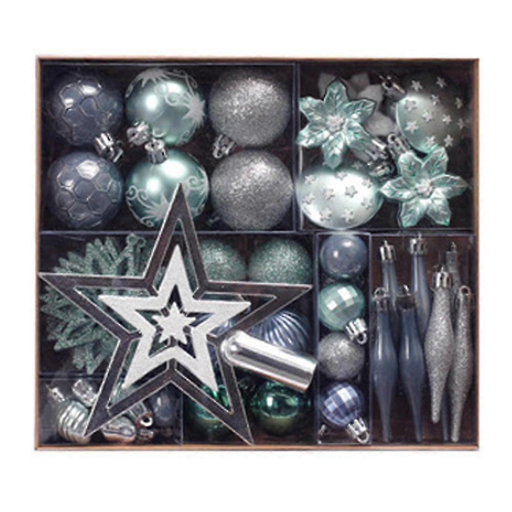 Christmas Tree Hanging Ornament Set Shatterproof Christmas Balls Stars Pendant