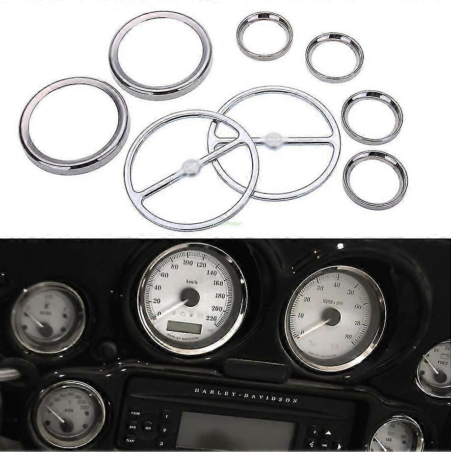Scooter Parçaları / 8 adet Krom Hız Göstergesi Göstergeleri Harley Davidson Touring / Ücretsiz Kargo İçin Çerçeveler Ve Korna Kapak Kılıfı