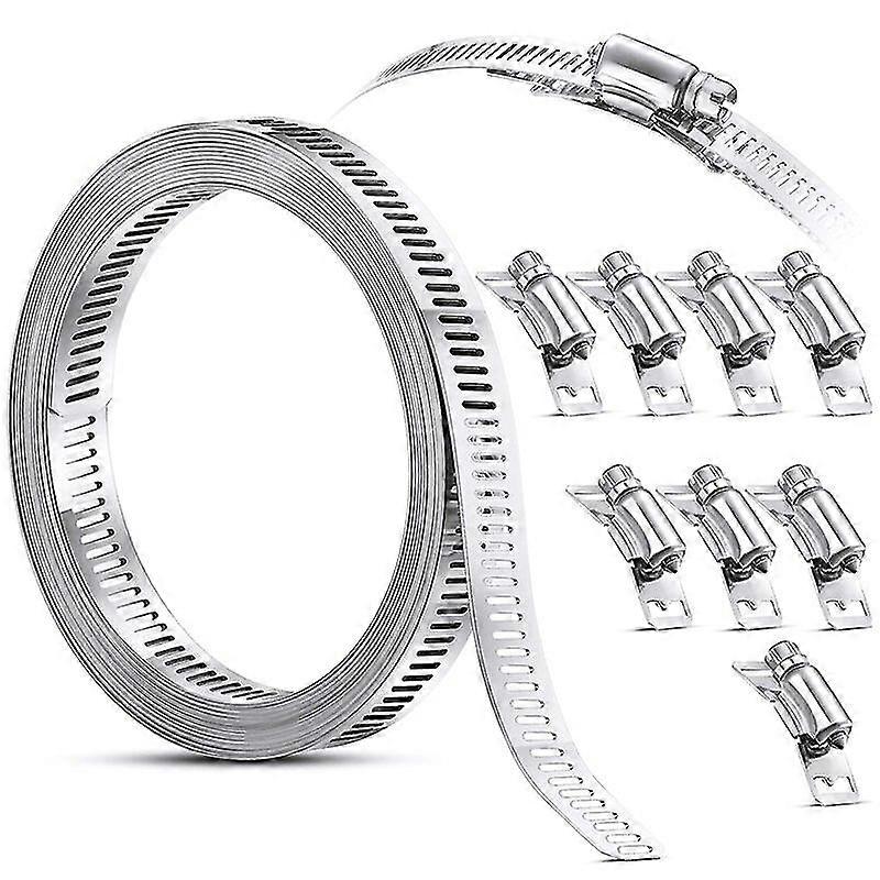 304 Stainless Steel Worm Clamp Hose Clamp Strap With Fasteners Adjustable Diy Pipe Hose Clamp Ducting Clamp 115 Feet