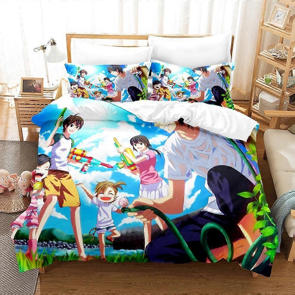 a1145 Lakan Anime Barakamon Sängkläder Set Singel Twin Full Size Säng Set Vuxen Barn Sovrum Påslakan Set Hemtextilier Lakan iip1145