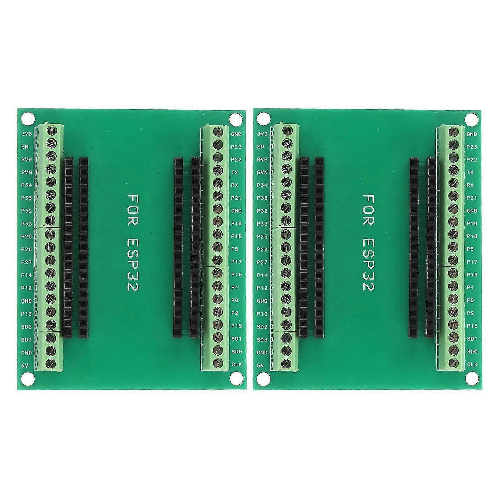 2Pcs ESP32 Breakout Board 38 Pin 2 in 1 Dual Core CPU Low Power Consumption Wireless WiFi Bluetooth Development Board