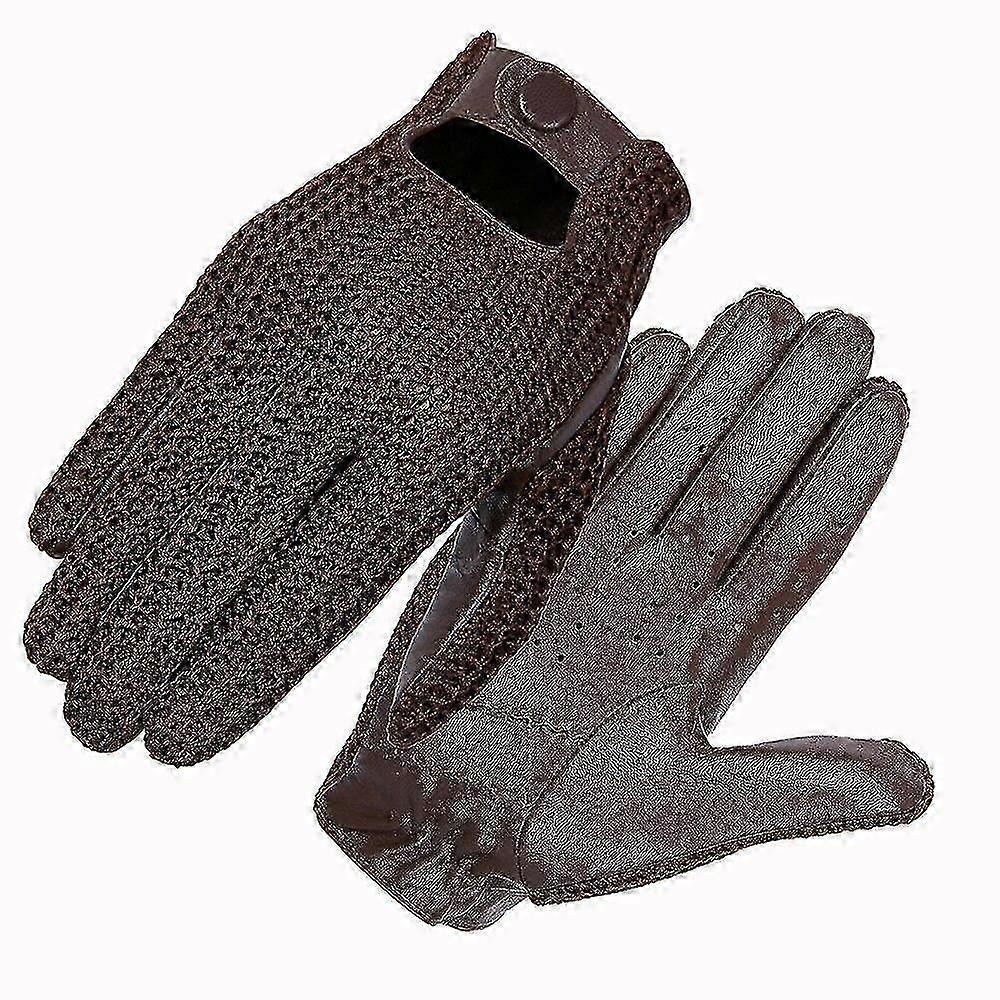 Mode Fahrhandschuhe Echtes Schaffell Leder Handschuhe Männer Warm Strickhandschuhe Fäustlinge