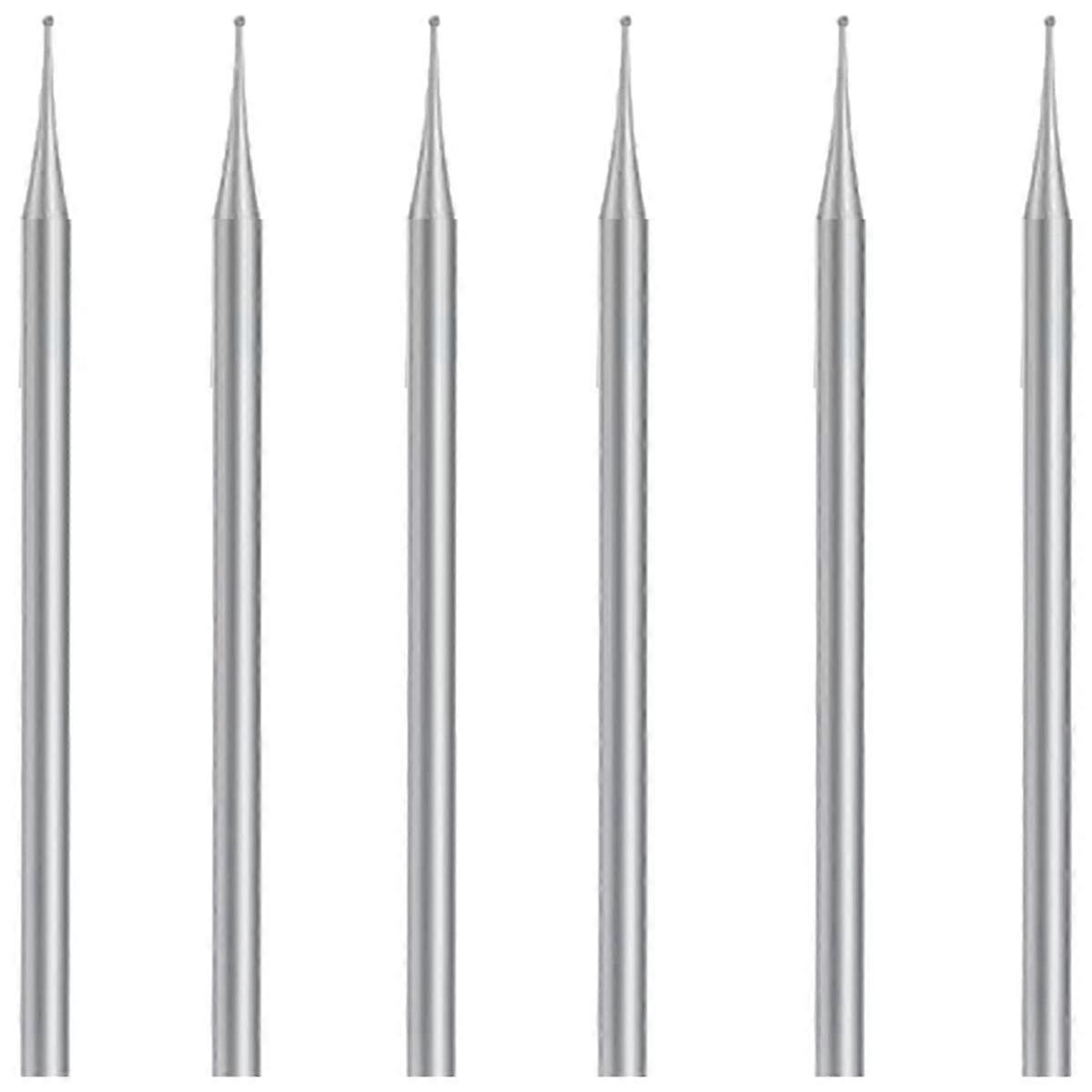 6 pcs bola rebarba conjunto, 3/32 polegadas Shank esfera burs joias escultura bits ( 1mm )