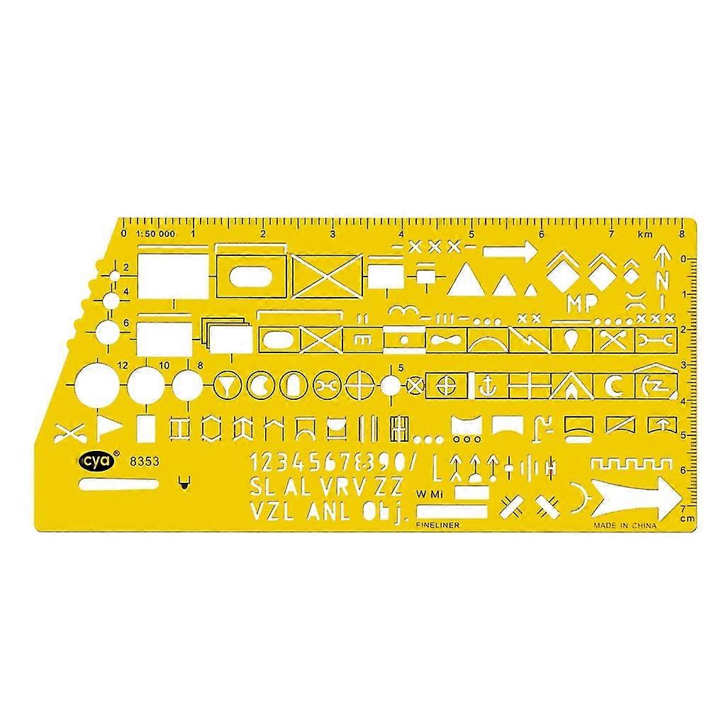 Geometric Drawing Template Stencils Drawing Ruler Multi-function Measuring Ruler For Studying, Designing PK