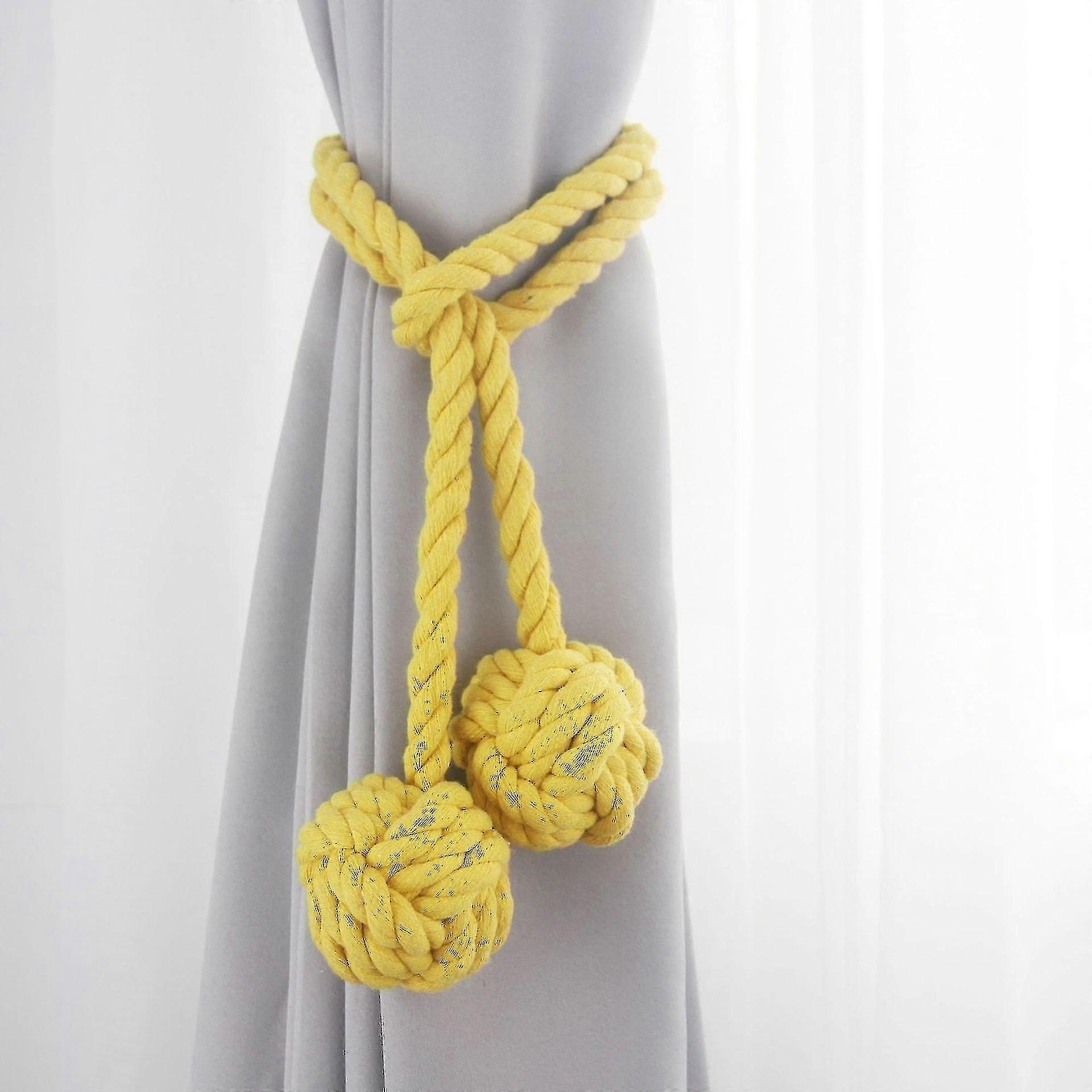 2 csomag függöny csat kézzel fonott függöny nyakkendők dupla golyós pamut zsinór rojttal