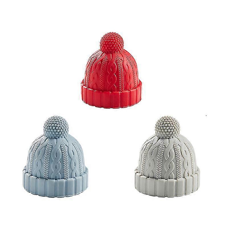 3pcs Silicone Bottle Stopper Beanie Cap Decorative Bottle Plug Cork Replacement For Wine Beverage