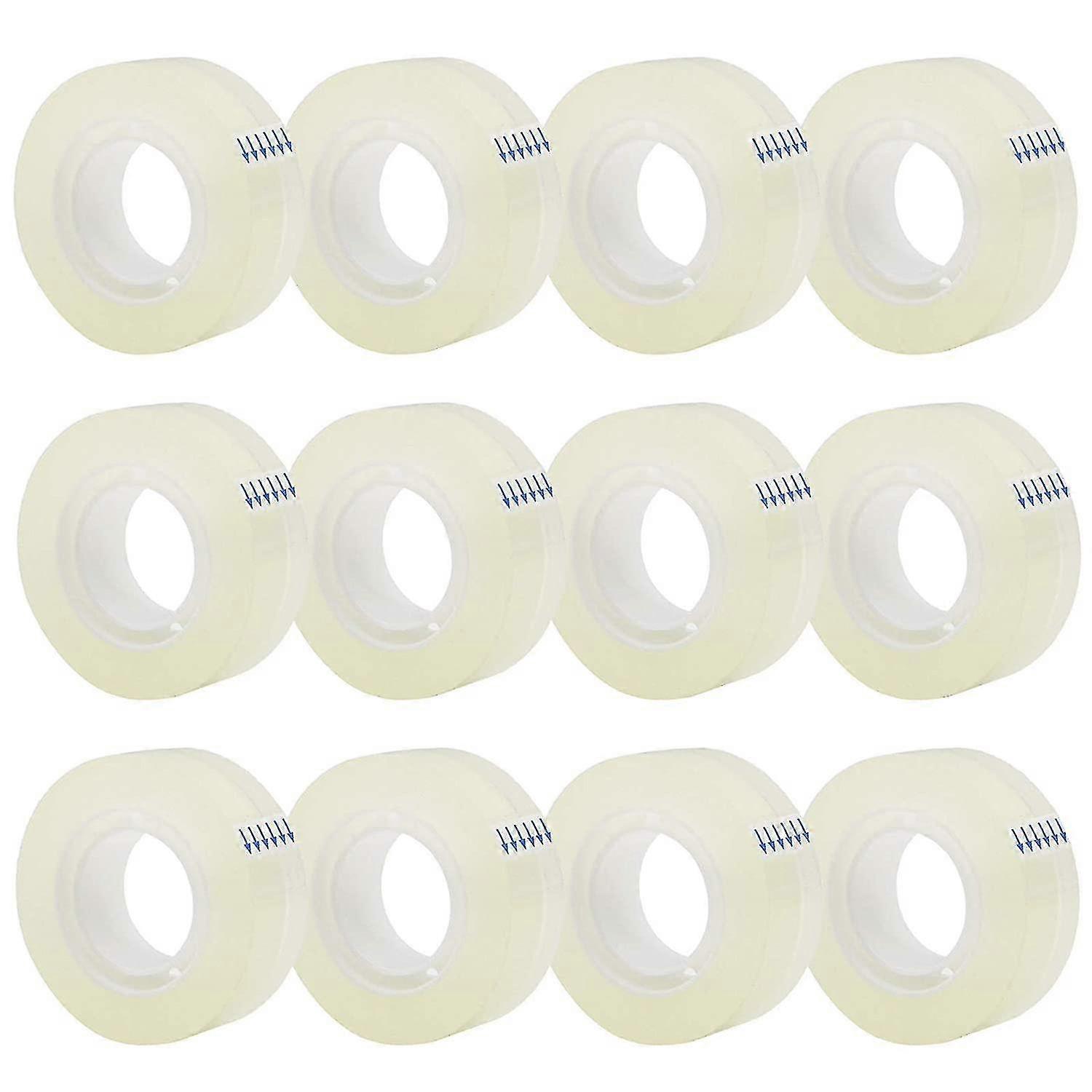 12 Rolls Transparent Tape Refills, Clear Tape, All-purpose Transparent Glossy Tape For Office, Home, School