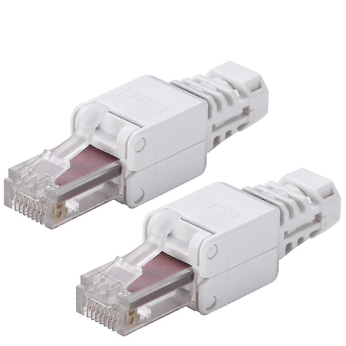 2pcs Rj45 Toolless Connectors Utp Network Plug, Toolless For Cat5/5e Cat6/6a Solid Stranded Ethernet Cable
