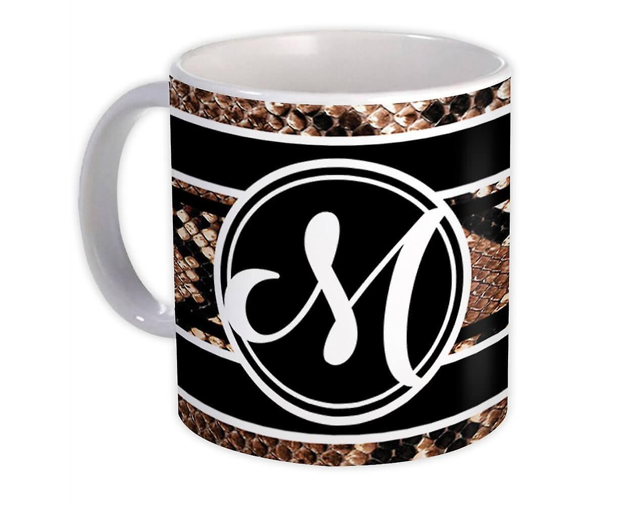 Geschenkbecher: Monogramm Buchstabe M Schlange