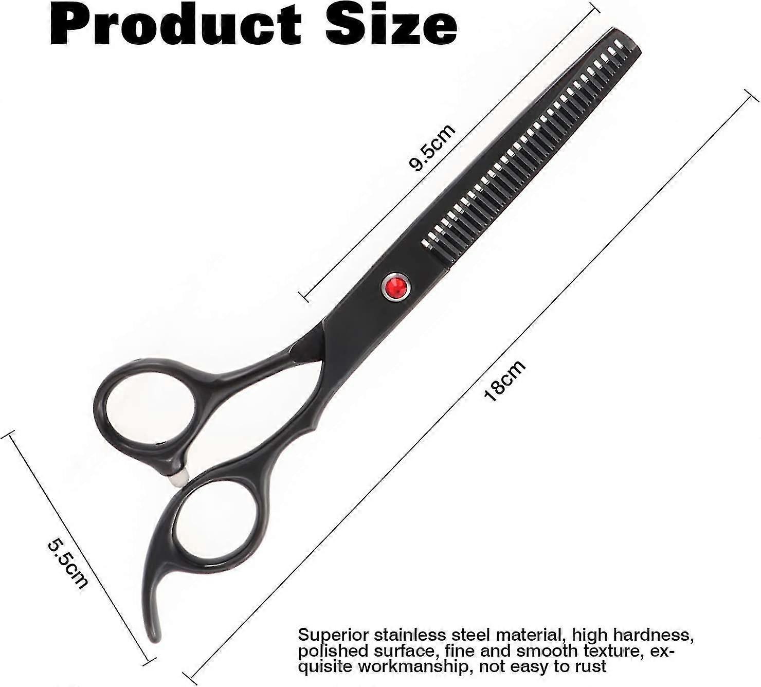 مجموعة العناية بالكلاب - 3 أزواج من المقصات 17.8: مدورة وقطع ورقيق - مشط - احترافي