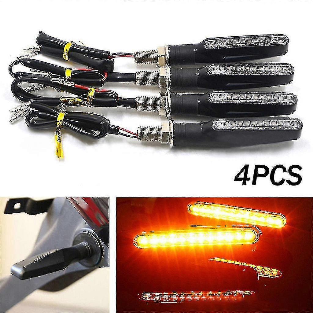 4pcs Motorcycle 12 Led Turn Signal Indicator Blinkers Light Amber (ruipei)