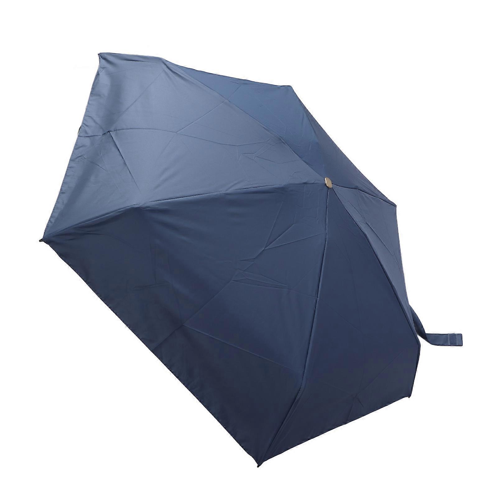 Guarda-chuva compacto de uso duplo compacto de proteção UV azul de 5,5 polegadas com bolsa de armazenamento