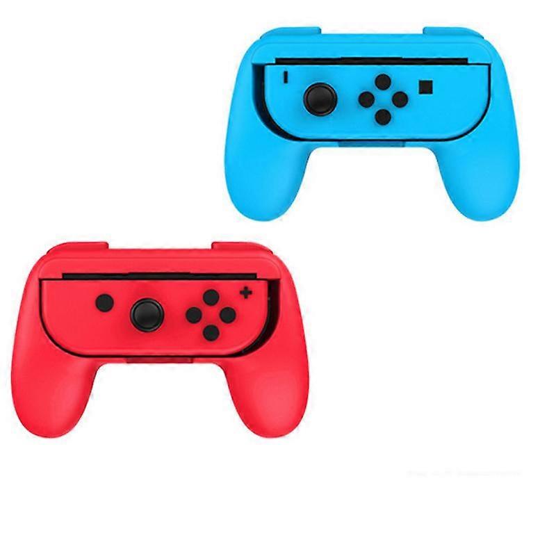 Set of 2 Grips (Blue and Red)Compatible with Nintendo Switch&Switch OLED, Rubber Surface Grips Compatible with JoyCon