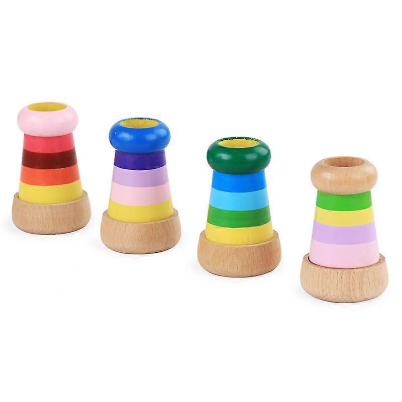 4pcs-Magic Wooden Kaleidoscope for Kids - Mini Kaleidoscope - Polygon Prism