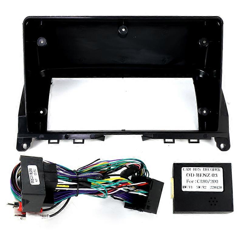 Car Radio Dashboard Frame For Mercedes Benz C Class 3 W204 S204 2006 - 2011 Car Video Panel Frame Power Cord CANBUS