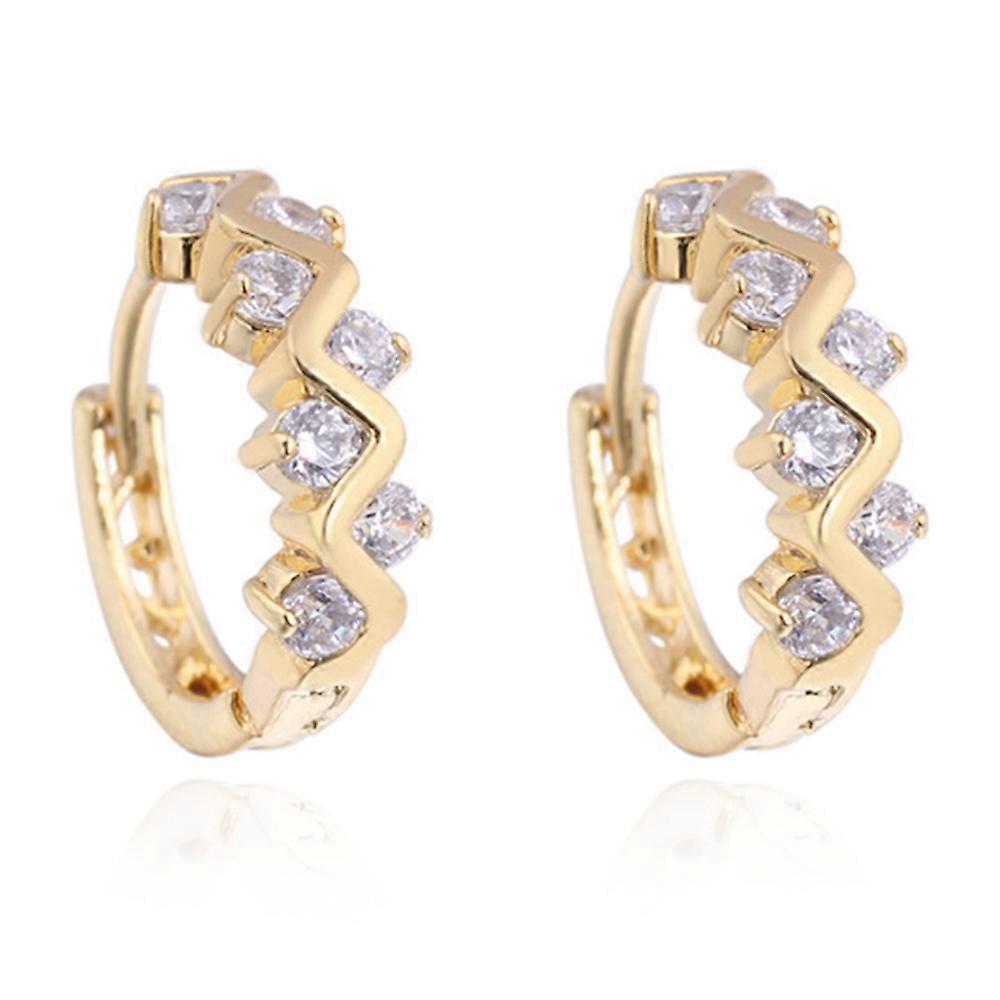 18K Gold Galvanized White Zircon Earrings