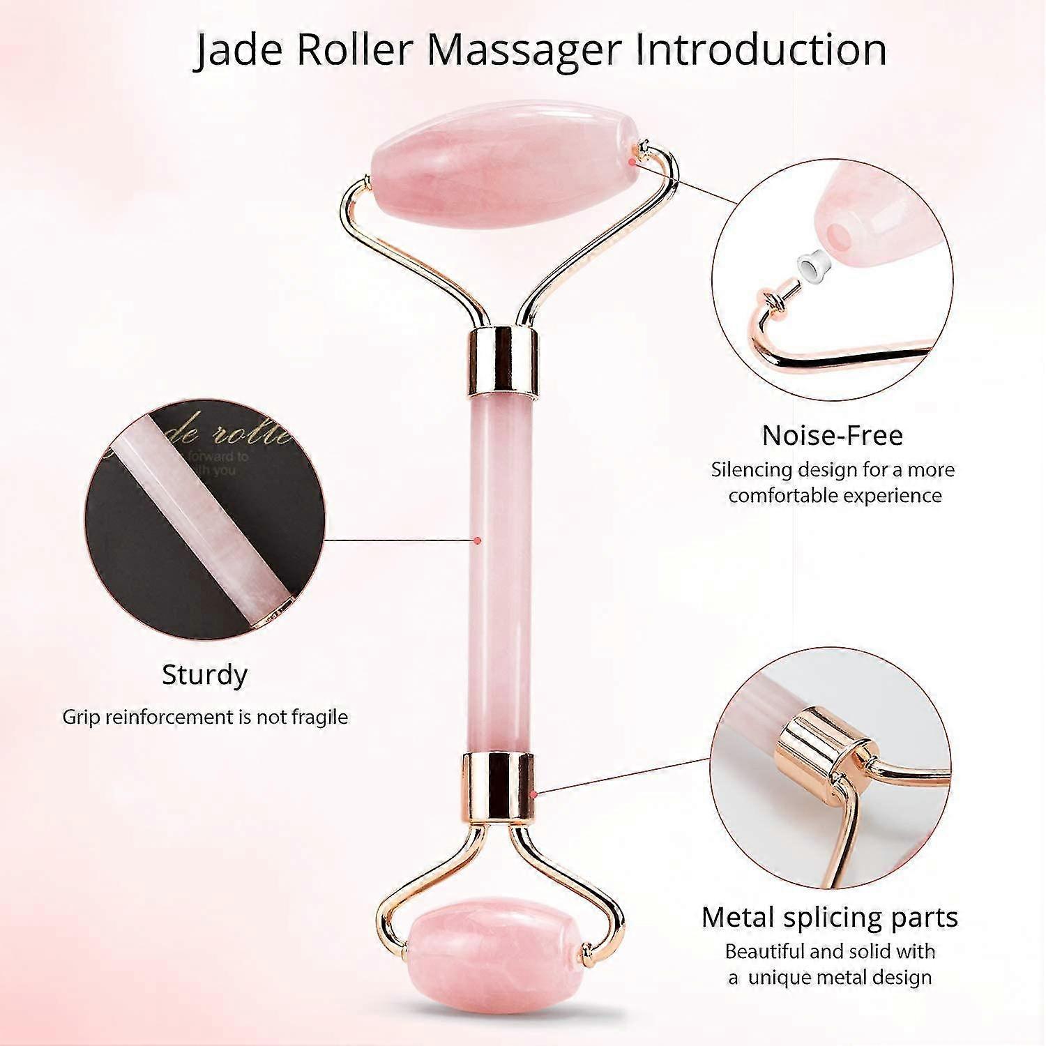 Jade Roller & Gua Sha, Face Roller, Facial Beauty Roller,pink