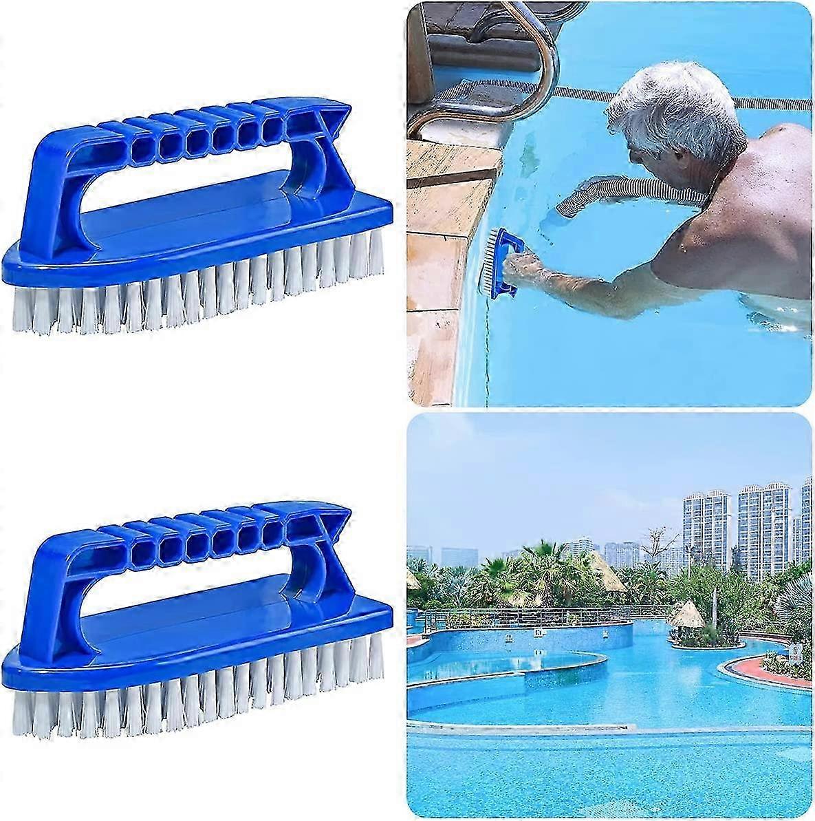 Swimming Pool Sponge Brushes, 4 Pieces Water Line Cleaning Brush Pool Brush Cleaning Plastic Swimming Pool Brush with Handle for Spa Small Pools Batht