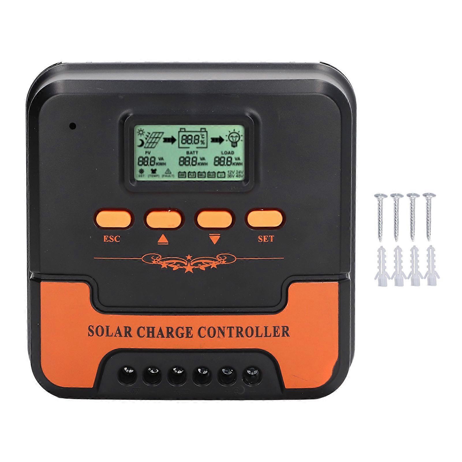 Contrôleur de charge solaire 12V 24V MPPT LCD Affichage 5V 3A Sortie USB Régulateur de charge solaire CMD10 10A