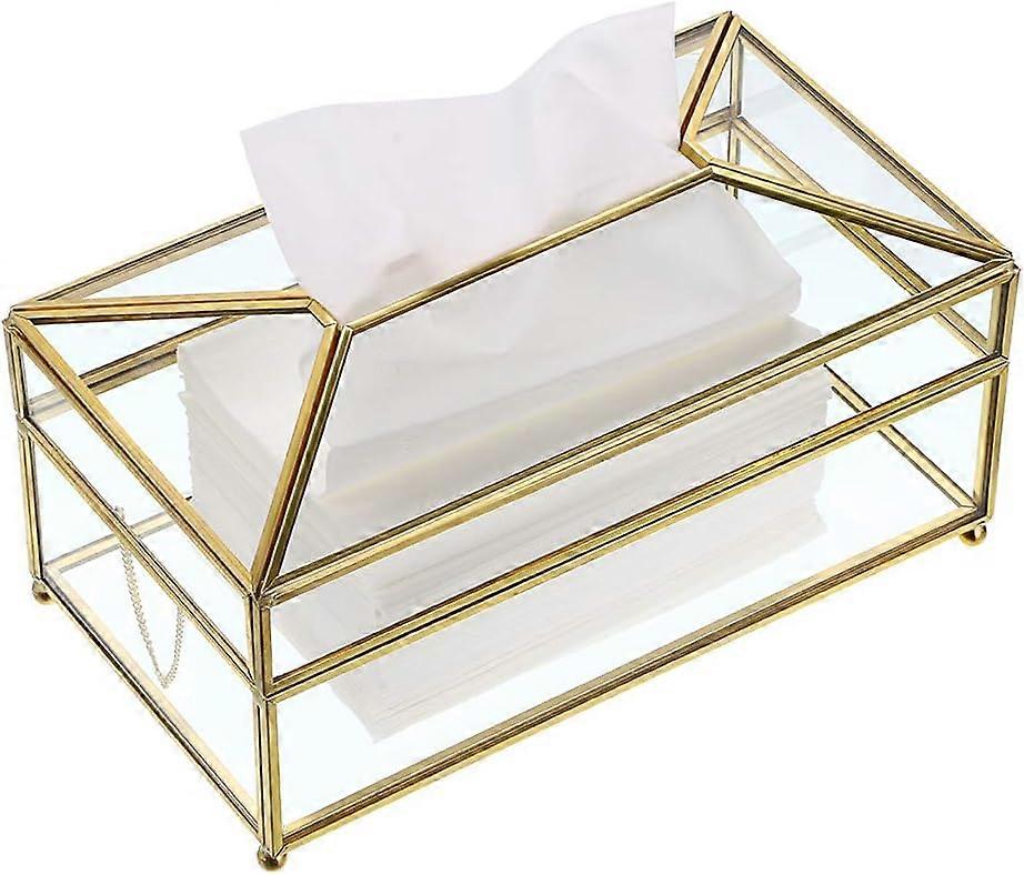 Rectangular Clear Glass Tissue Box