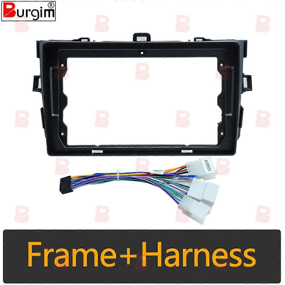 Car Radio Fascias For Toyota Corolla E140 E150 2006-2013 9 inch 2DIN Stereo Panel Wiring Harness Power Cable Adapter Connector