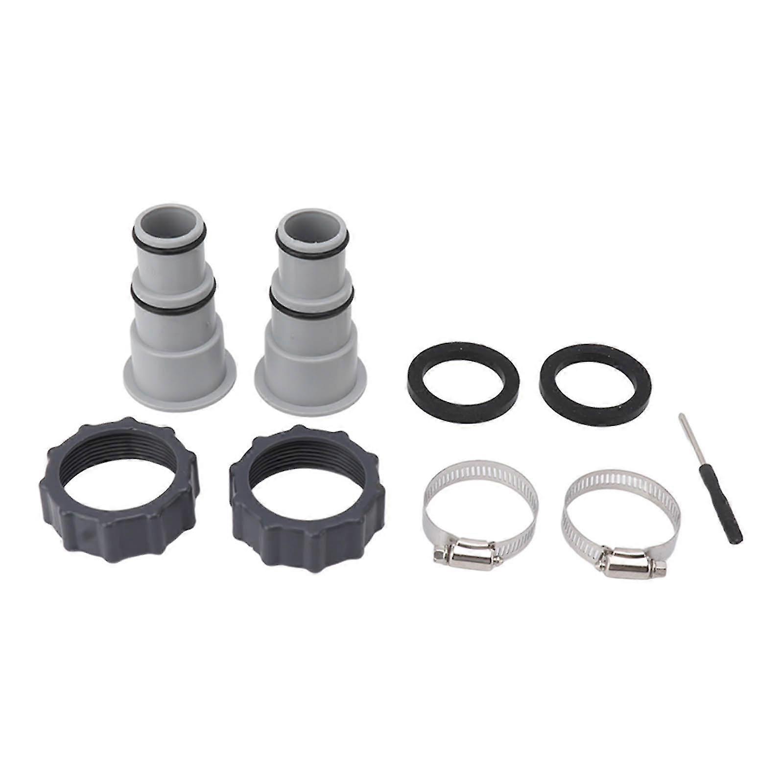 Pool Hose Adapter 2PCS with Collar - Replacement Threaded Connection for Pump Hose