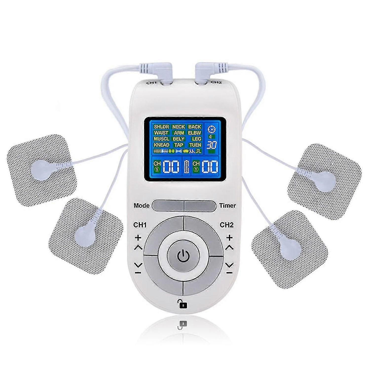 Portable dual-channel tens&ems device pulse massager muscle stimulator unit 12 massage modes 40