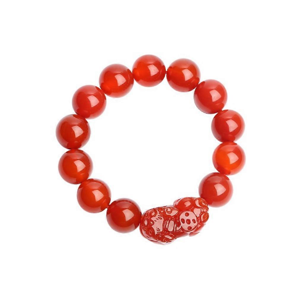 10mm Red Agate Beads Bangle Pi Xiu Bangle for Men and Women