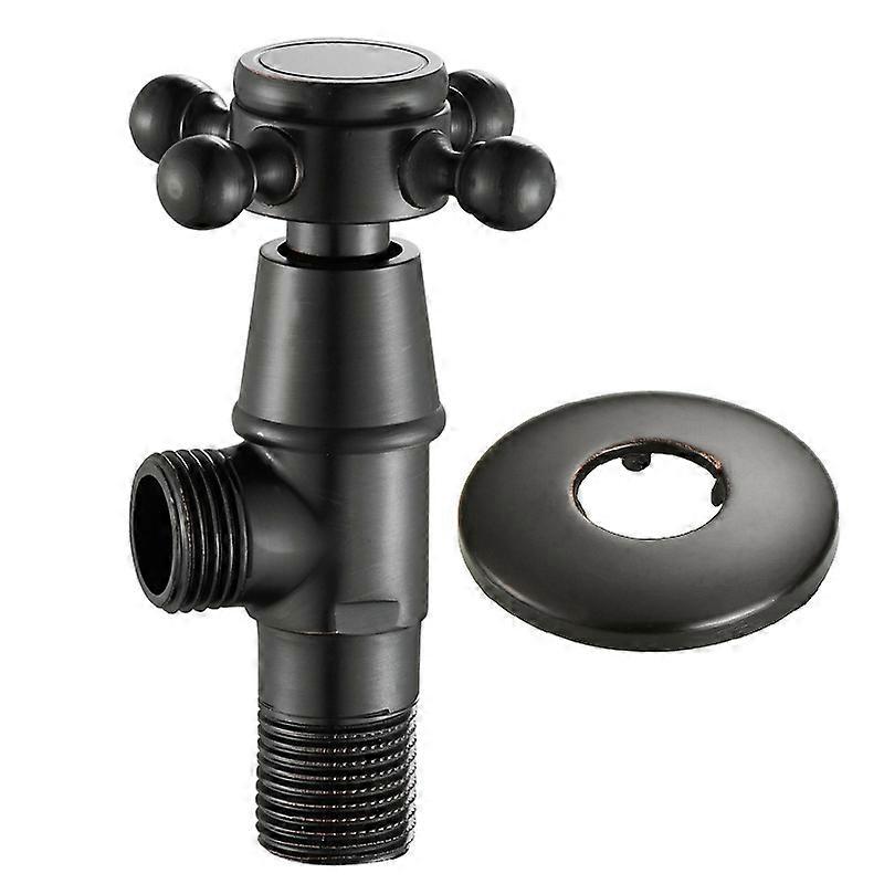 1PCS (Black) Triangular Valve 1/2" Eight Character Valve Triangular Valve Antique Brass Suitable For Bathroom Kitchen Sink