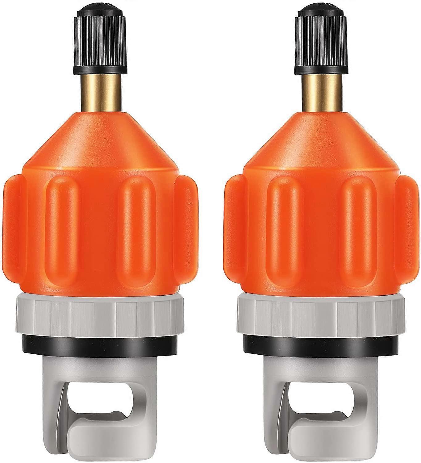 2-pak oppustelig båd SUP pumpe adapter luftpumpe konverter oppustelseshoved stik, orange