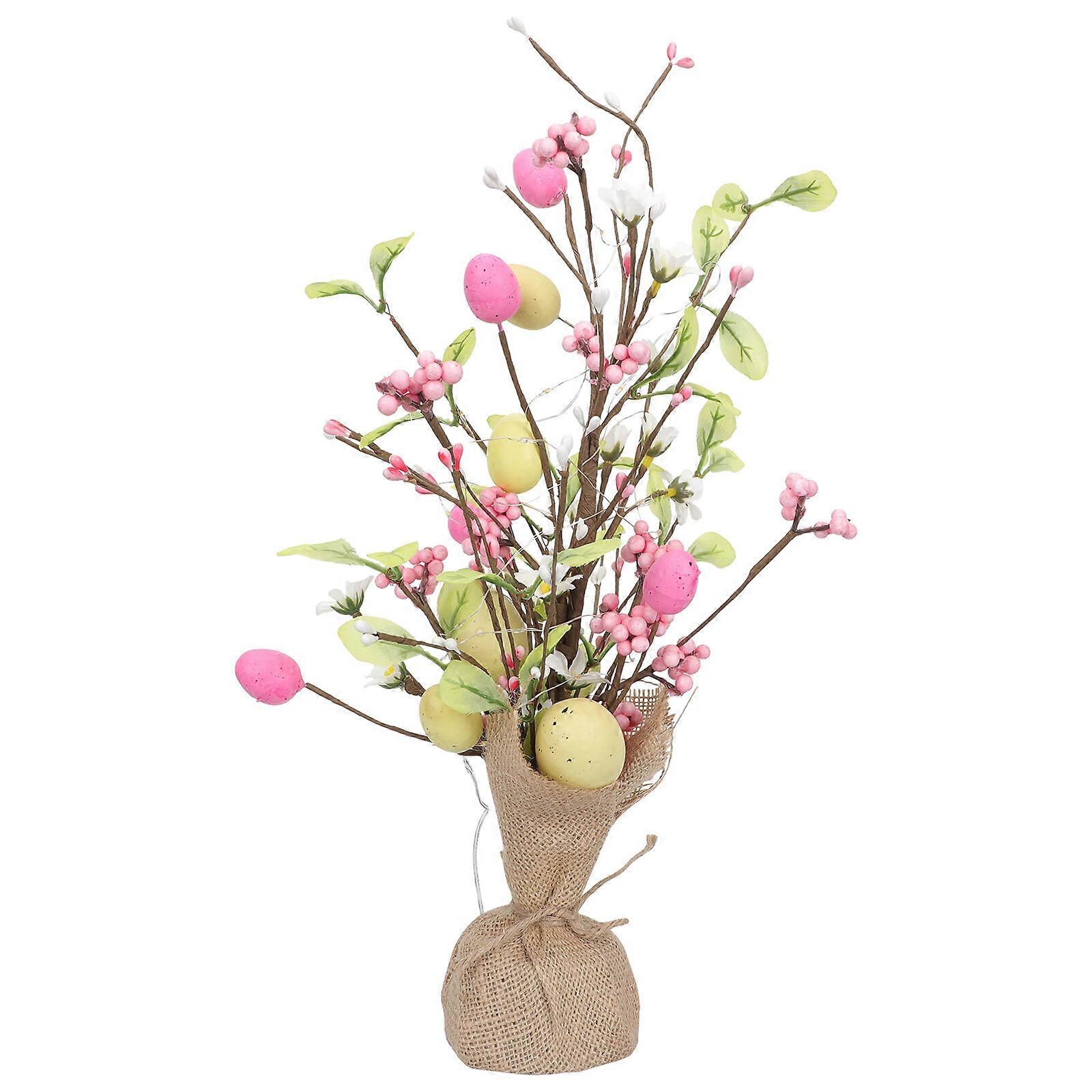 Glowing Easter Egg Branch Decoration LED Easter Eggs Tree Ornaments Party Supply