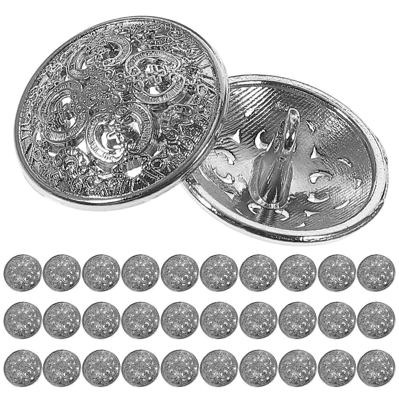 30pcs 23mm Stylish Metal Buckle Hollow-out Button Handcraft Tools Down Button DIY Sewing Buttons for Decor Use (Light Golden)