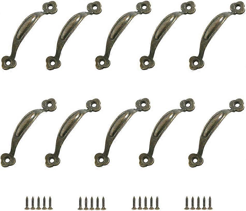 10 Retro Pulls Cabinet Handle Door Knob Rustic Center Distance Zinc Alloy (80MM)