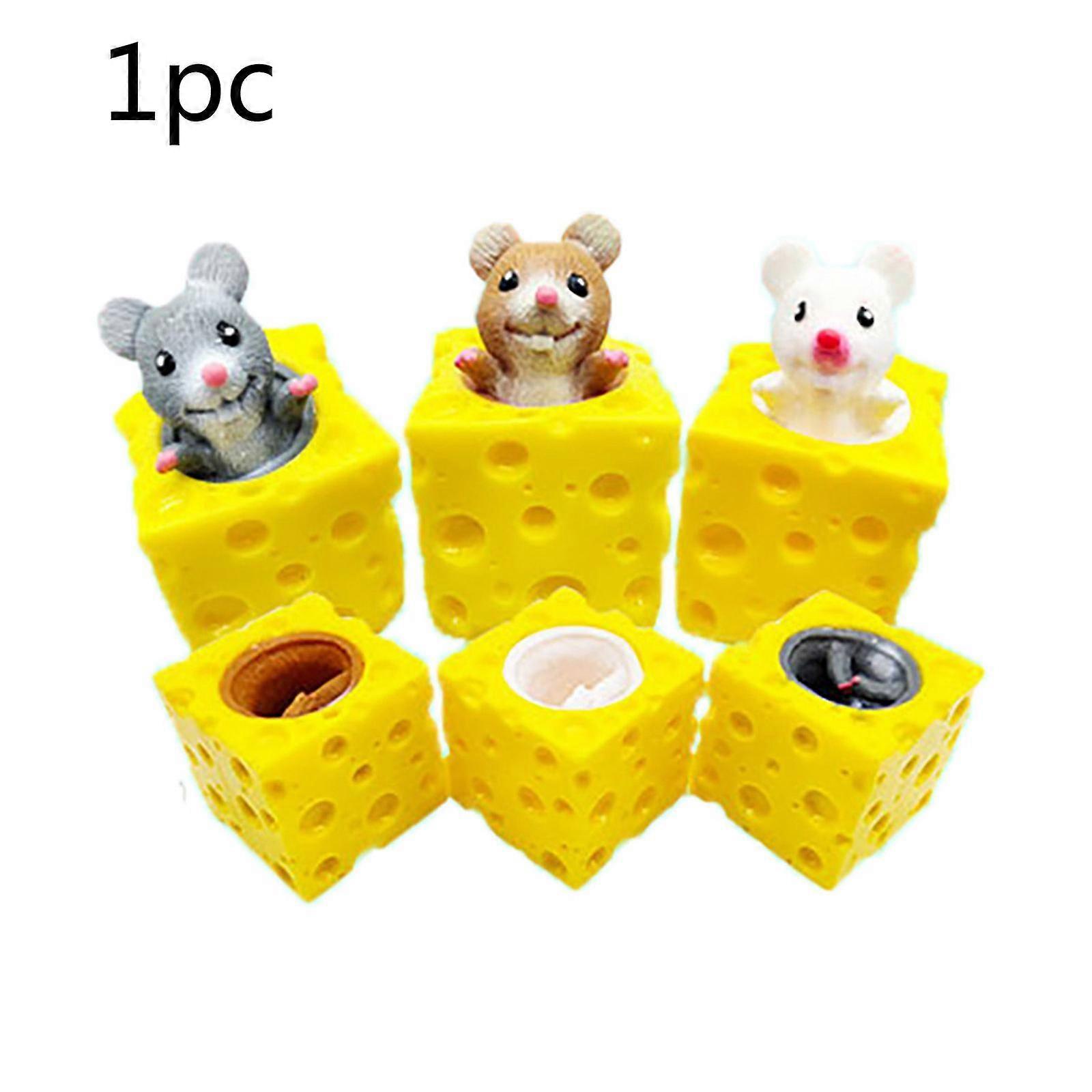 For Marmot Cheese Block Decompression Toy Relieve Pressure Cheese Mouse Squeeze Tw