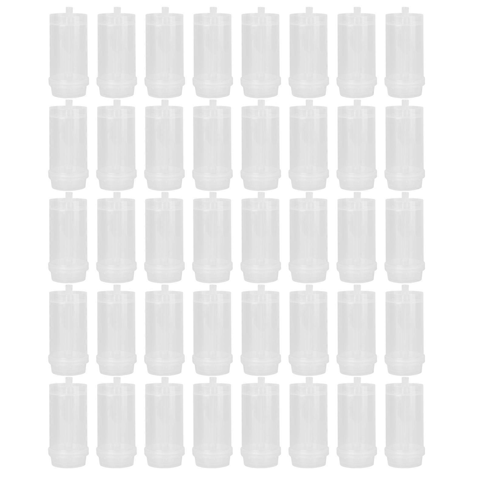 40pcs Pushable Cake Holders Diy Push Cake Mold Cylinder Shaped Cake Pusher Push Pops Plastic Containers with Lids