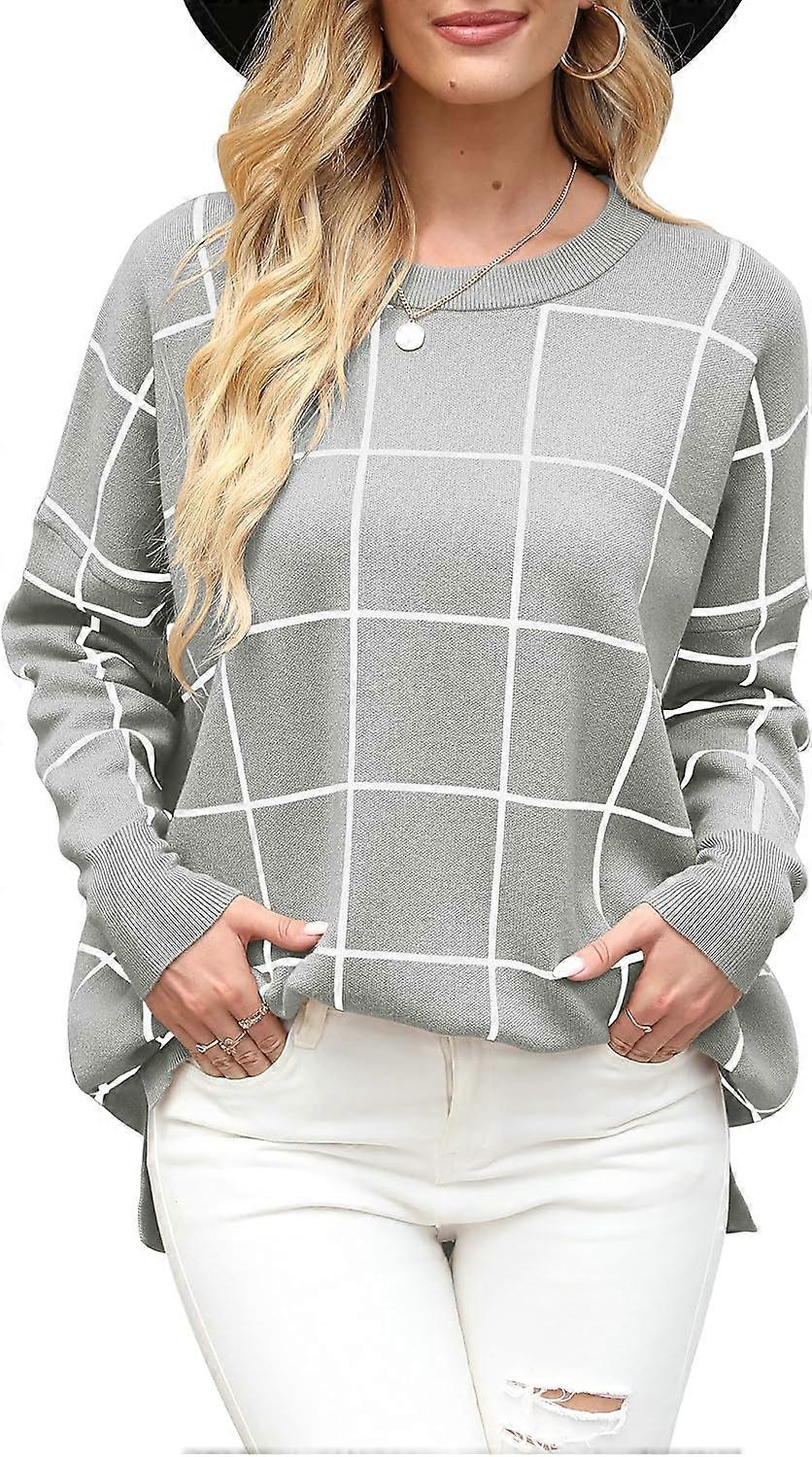 Women's Crewneck Batwing Sleeve Oversized Ribbed Knit Pullover Sweater Top