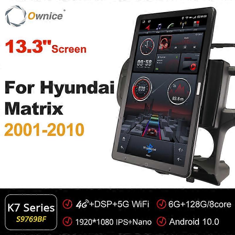 Styl Tesli Obrotowy 13,3-calowy IPS DSP Android 10.0 Multimedia samochodowe dla Hyundai Matrix 2001-2010 Auto Radio Audio 4G 360 Optyczny