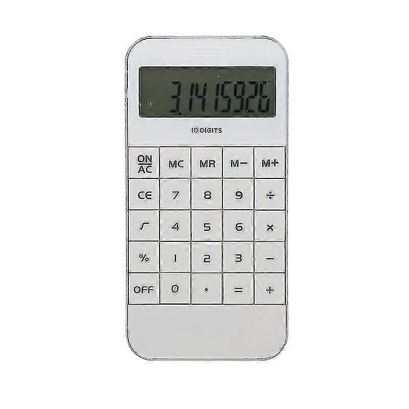 Calculator 10 Digits Math Calculator With Timing Function For Student Office Stationerywhite