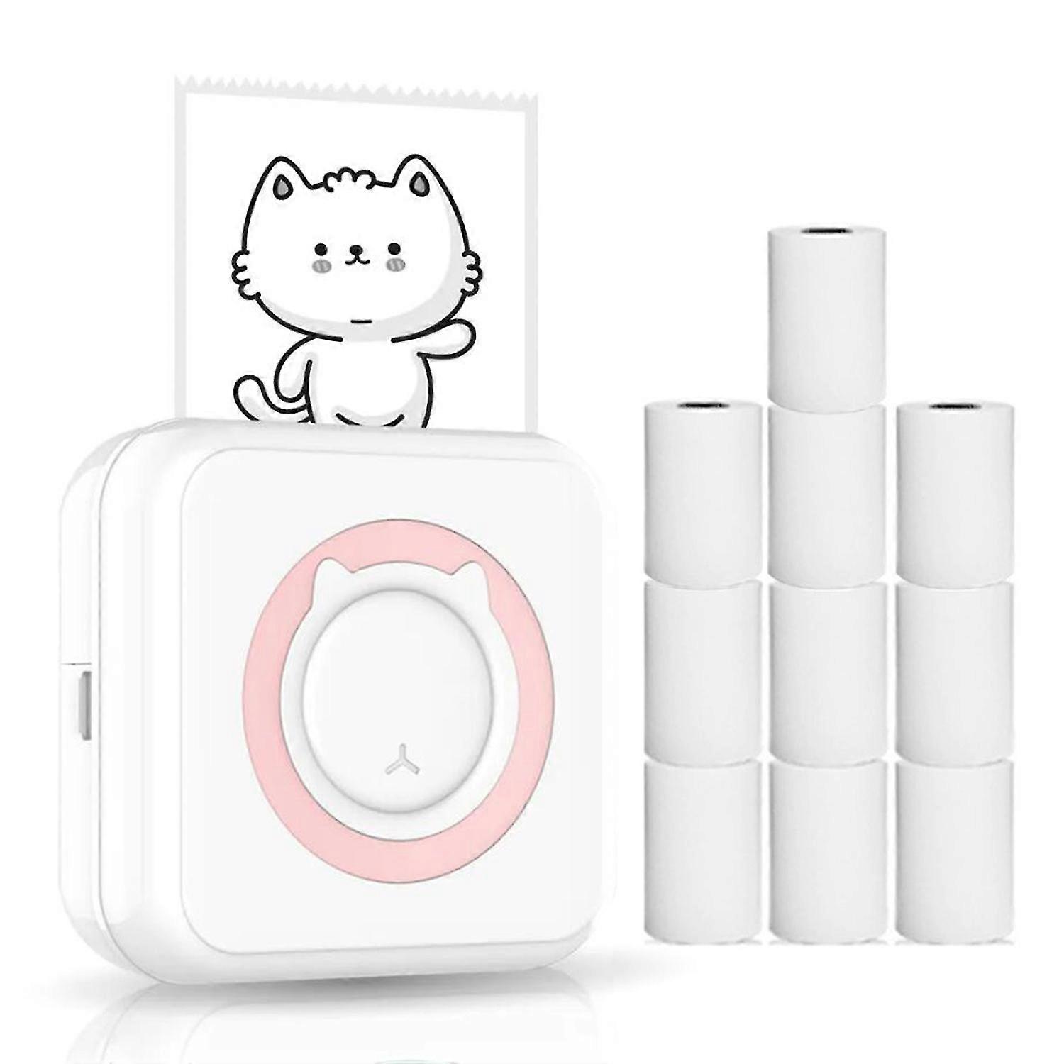 Mini Wireless Multifunctional Thermal Photo Printer With 10 Paper Rolls Portable