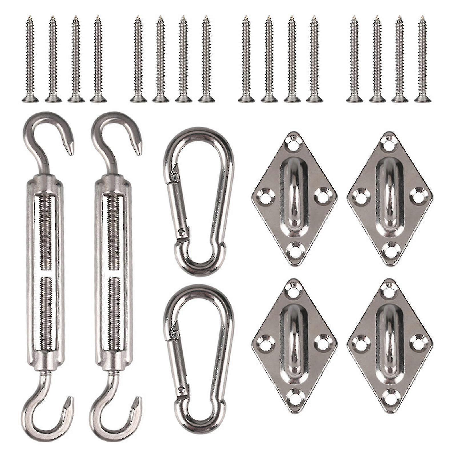 304 الفولاذ المقاوم للصدأ الظل الشراع الملحقات مجموعة الماس على شكل مشبك الباب في الهواء الطلق خيمة الملحقات