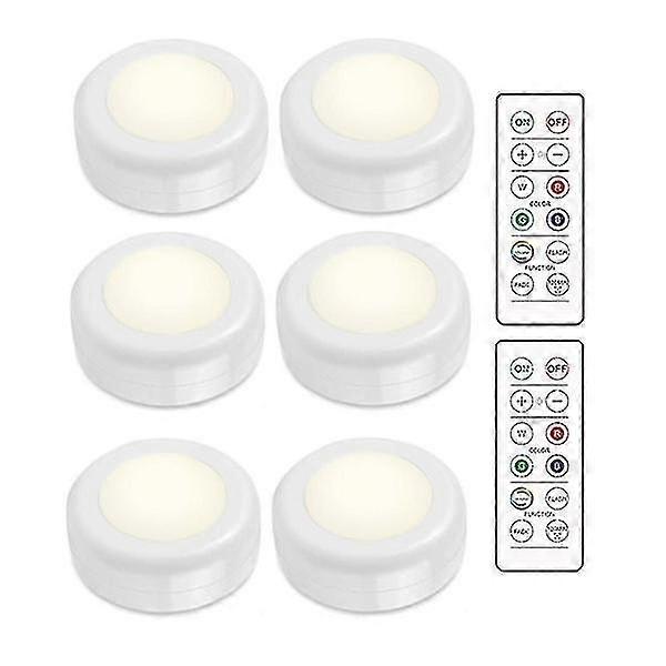 6 LED-spotlights med 2 fjärrkontroller