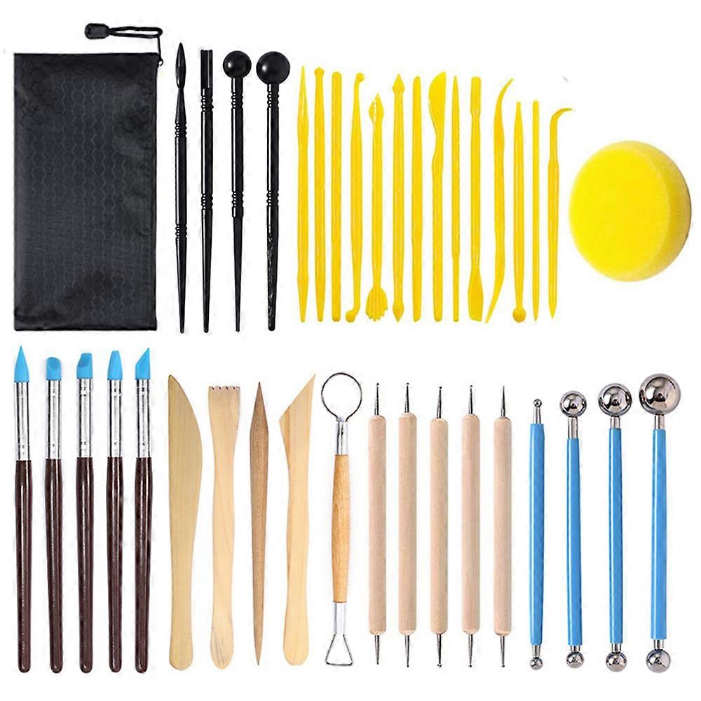Clay Tools Kit, 38 PCS Ceramics Clay Sculpting Tool Set for Pottery Craft, Baking, Carving, Drawing, Dotting, Modeling, Shaping