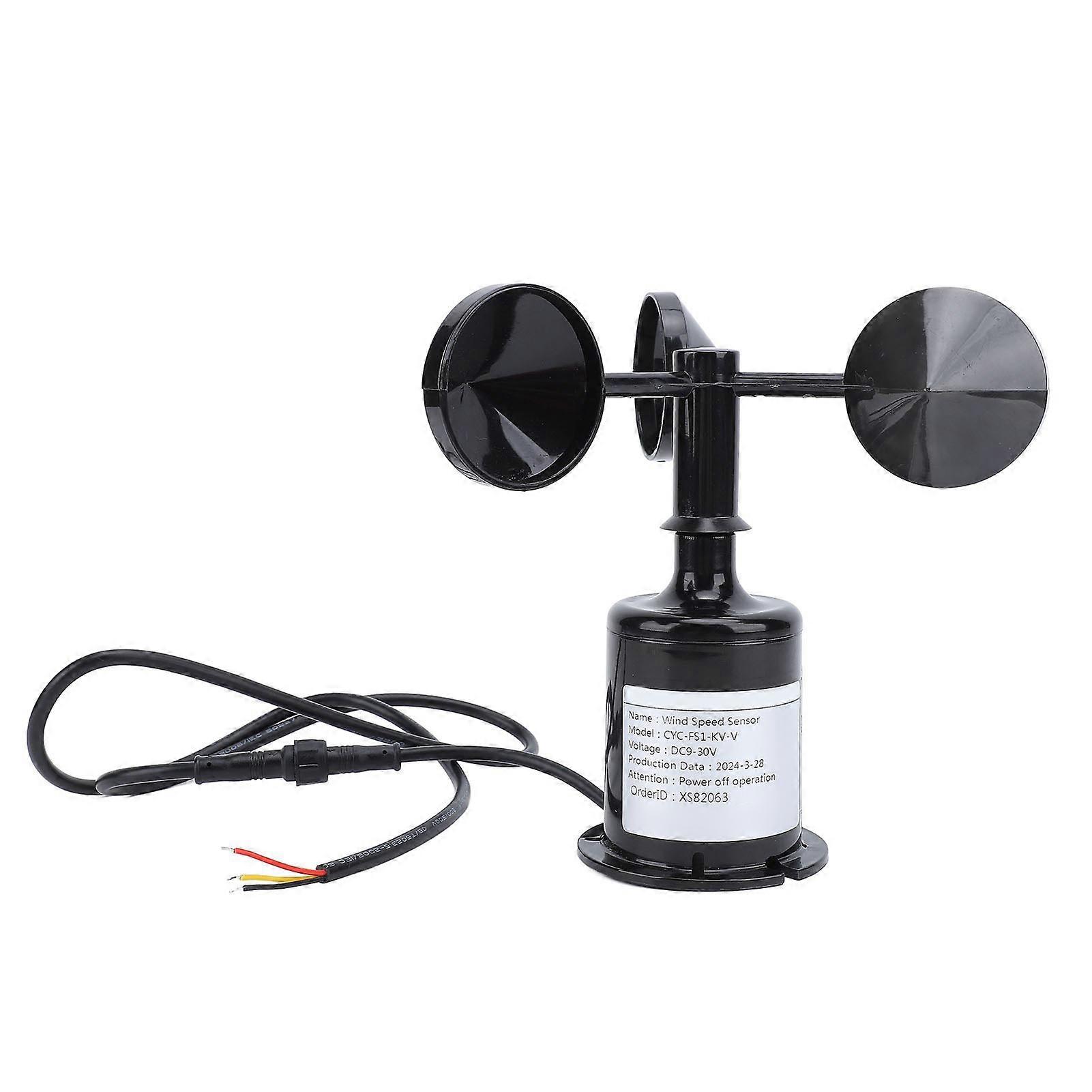 3 Cups Wind Speed Sensor Ultrasonic Sensor Weather Resistant High Accuracy Strong Pressure Resistance DC9 to 30V