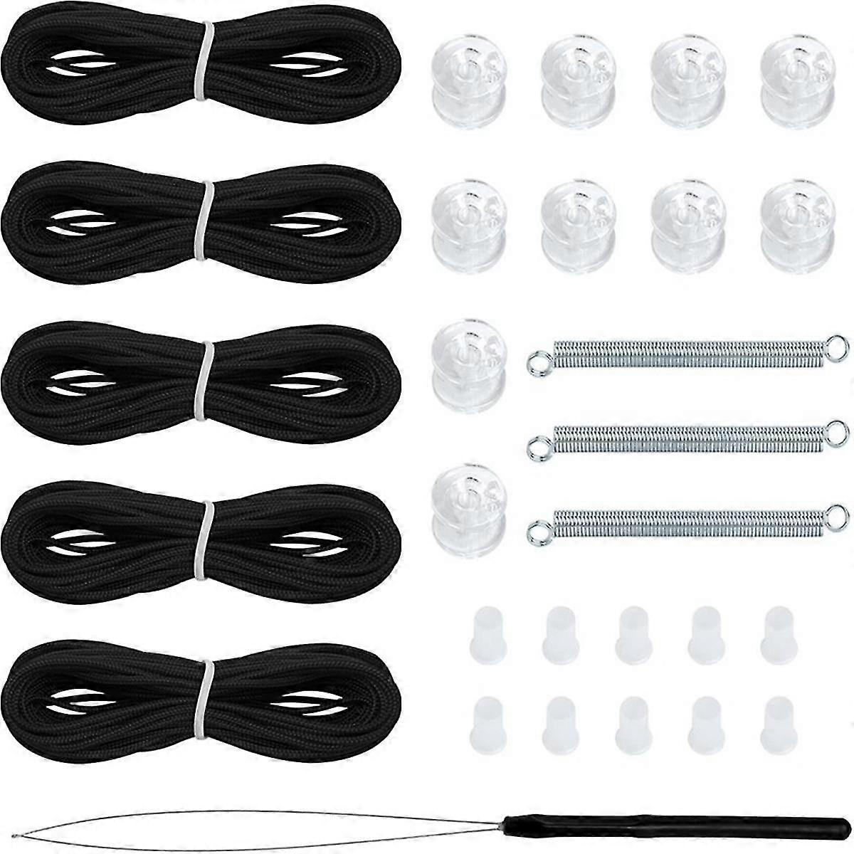 Pleated Shade Repair Kit White Window Shade Restringing Kit Black S2024123014337